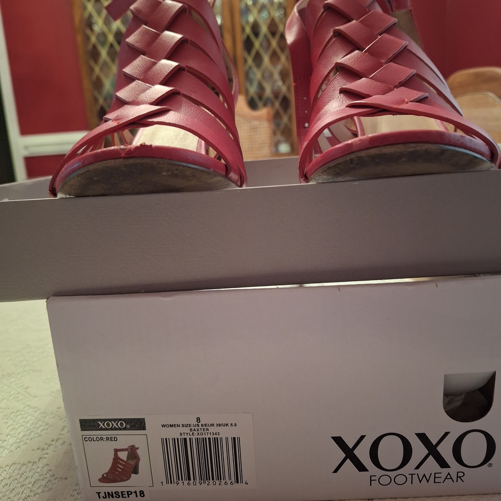 Red Strappy Sandals - Picture 6 of 6